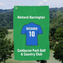 ブルーゴルフタオルのサッカーシャツ ゴルフタオル