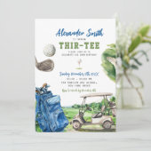 ブルーゴルフティールティー誕生日招待状 招待状 (スタンド正面)