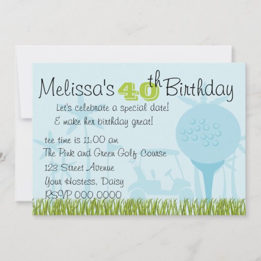 ブルーゴルフデート 招待状 (正面)