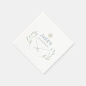 ブルーゴルフバースデーパーティー紙プレート スタンダードカクテルナプキン (角)