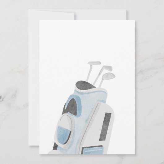 ブルーゴルフ誕生日パーティーの招待状 招待状 (裏面)