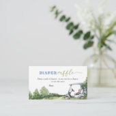 ブルーゴルフ赤ちゃんシャワーおむつラッフル エンクロージャーカード (スタンド正面)