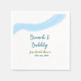 ブルーゴールデンウォーター色バブリーとブランチブライダルsh スタンダードカクテルナプキン