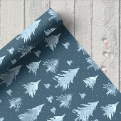 ブルーゴールデンクリスマスツリー ラッピングペーパーシート