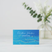 ブルーゴールデングリッタースパークルメイクアップアーティスト 名刺 (スタンド正面)