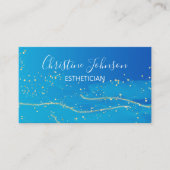 ブルーゴールデングリッタースパークルメイクアップアーティスト 名刺 (正面)