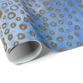 ブルーゴールデンサークルラッピング紙 ラッピングペーパー (ロールコーナー)