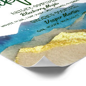 ブルーゴールデンマウンテンズウェディング シグネチャードリンクメニュー ポスター (角)