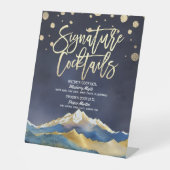 ブルーゴールデンマウンテンズウェディング シグネチャードリンクメニュー 台座サイン (正面)