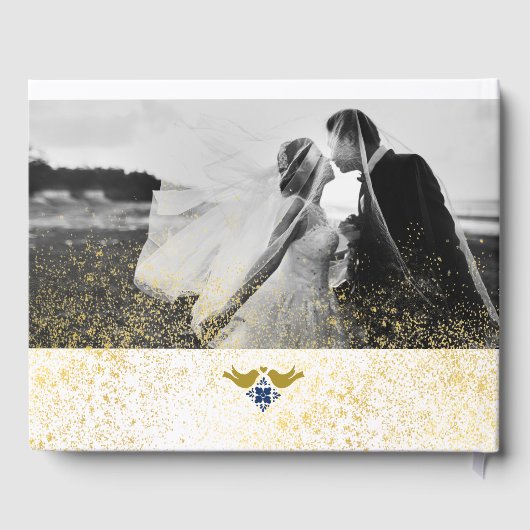 ブルーゴールデンラブバーズメキシ結婚コノブック ゲストブック (裏面)