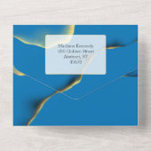 ブルーゴールデン抽象芸術オールインワン招待状 オールインワン招待状 (裏面)