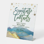 ブルーゴールデン結婚マウンテンズのシグネチャードリンクメニュー 台座サイン (正面)