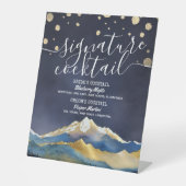 ブルーゴールデン結婚マウンテンズのシグネチャードリンクメニュー 台座サイン (正面)