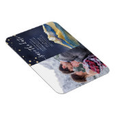 ブルーゴールデン結婚マウンテンズの写真は日付を保存 マグネット (右側)