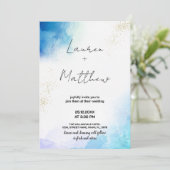 ブルーゴールデン結婚式招待状 招待状 (スタンド正面)