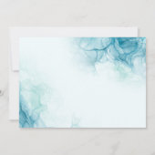 ブルーゴールドとホワイトのエレガントな水彩ウェディング 招待状 (裏面)