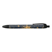 ブルーゴールドの天体月と星のオーダーメイド 黒ボールペン (トップ)
