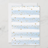 ブルーゴールドの森のスイートハートバーチャルベイビーシャワー 招待状 (裏面)