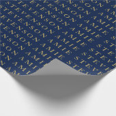 ブルーゴールドカラーズプロフェッショナルクラシカルプレーン ラッピングペーパー (角)