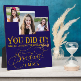 ブルーゴールドクラスオブ2026 卒業式 マルチフォト フォトプラーク