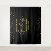 ブルーゴールドクラス　卒業写真用背景　卒業生 タペストリー (正面)