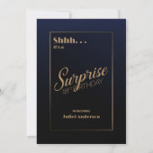 ブルーゴールドサプライズ 18歳の誕生日パーティー招待状 招待状 (裏面)