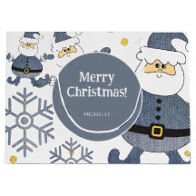 ブルーゴールドデニムクリスマスサンタクロース オーダーメイド