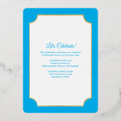 ブルーゴールドフォイルスターストライプのバルミツワー招待状 箔招待状 (裏面)