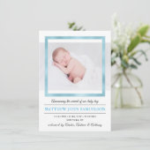 ブルーゴールドフォイル新生児ボーイ誕生統計 案内状 (スタンド正面)