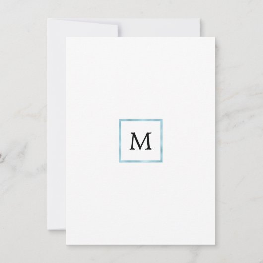 ブルーゴールドフォイル新生児ボーイ誕生統計 案内状 (裏面)