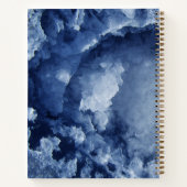 ブルーゴールドフォイル海の結晶の署名スクリプト ノートブック (裏面)