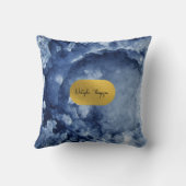 ブルーゴールドフォイル海の結晶の署名 クッション (裏面)