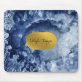 ブルーゴールドフォイル海の結晶の署名 マウスパッド (正面)