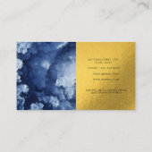 ブルーゴールドフォイル海の結晶の署名 名刺 (裏面)