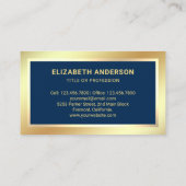 ブルーゴールドフォイル紙吹雪羽ヴィンテージクイルペン 名刺 (裏面)