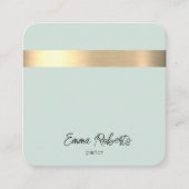 ブルーゴールドフォイル素朴イエスフェイクキリスト牧師 スクエア名刺 (正面)