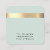 ブルーゴールドフォイル素朴イエスフェイクキリスト牧師 スクエア名刺 (裏面)