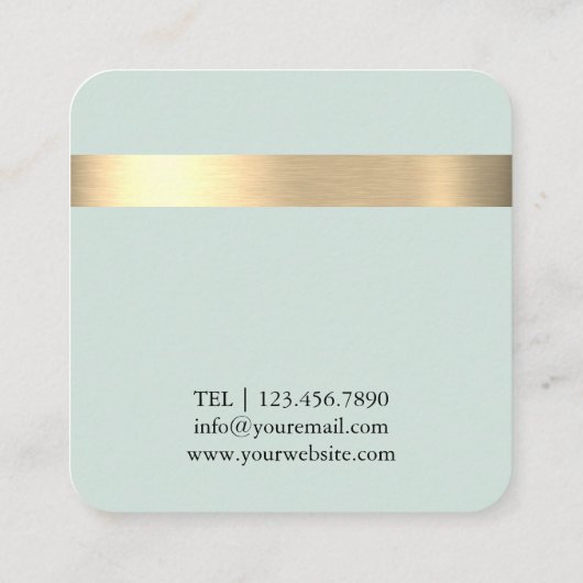 ブルーゴールドフォイル素朴イエスフェイクキリスト牧師 スクエア名刺 (裏面)