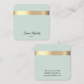 ブルーゴールドフォイル素朴イエスフェイクキリスト牧師 スクエア名刺 (正面/裏面)