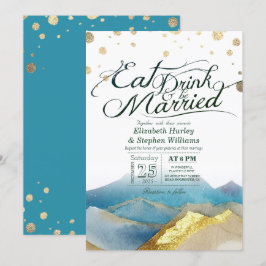 ブルーゴールドマウンテンズ EAT Drink & Be Married ウェディング 招待状