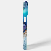 ブルーゴールドマーブルスクリプトネーム Case-Mate iPhoneケース (裏面 / 右)