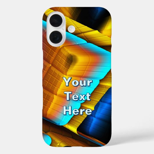 ブルーゴールドメタリックパターン 33 Case-Mate iPhoneケース (裏面)