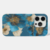 ブルーゴールドラインアートポピー植物画フラワー Case-Mate iPhoneケース (裏面 (横))
