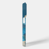 ブルーゴールドラインアートポピー植物画フラワー Case-Mate iPhoneケース (裏面 / 右)