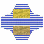 ブルーゴールド幾何学クールストライプ サッカーボール (フラット)