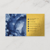 ブルーゴールド箔の海の結晶メイクアップヘア爪、 ネイル 名刺 (裏面)