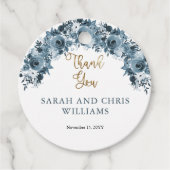 ブルーゴールド ウォーターカラー フラワーフェイバータグ フェイバータグ (正面)