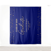 ブルーゴールド クラスオブ2024 写真用背景 卒業生