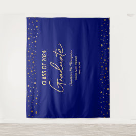ブルーゴールド クラスオブ2024 写真用背景 卒業生 タペストリー