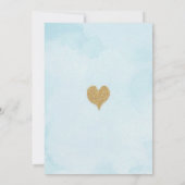 ブルーゴールド スイートハート バレンタインズ ボー ベイビー シャワー 招待状 (裏面)